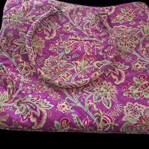 Quilted Floral Tote Bag Pink Paisley Cotton Shoulder Bag 16" x 14" (approximate)